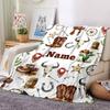 Western Cowboy Theme With Cacti And Sheriff Star Lightweight Customizable Blanket Name Durable Comfort Throw For Sofa Couch Office Bed Picnics Four