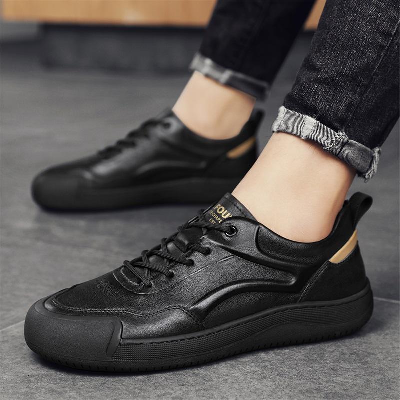 

Брендовые мужские офисные деловые кожаные туфли Tide, студенческие прогулочные повседневные кроссовки, дорожная обувь для скейтборда