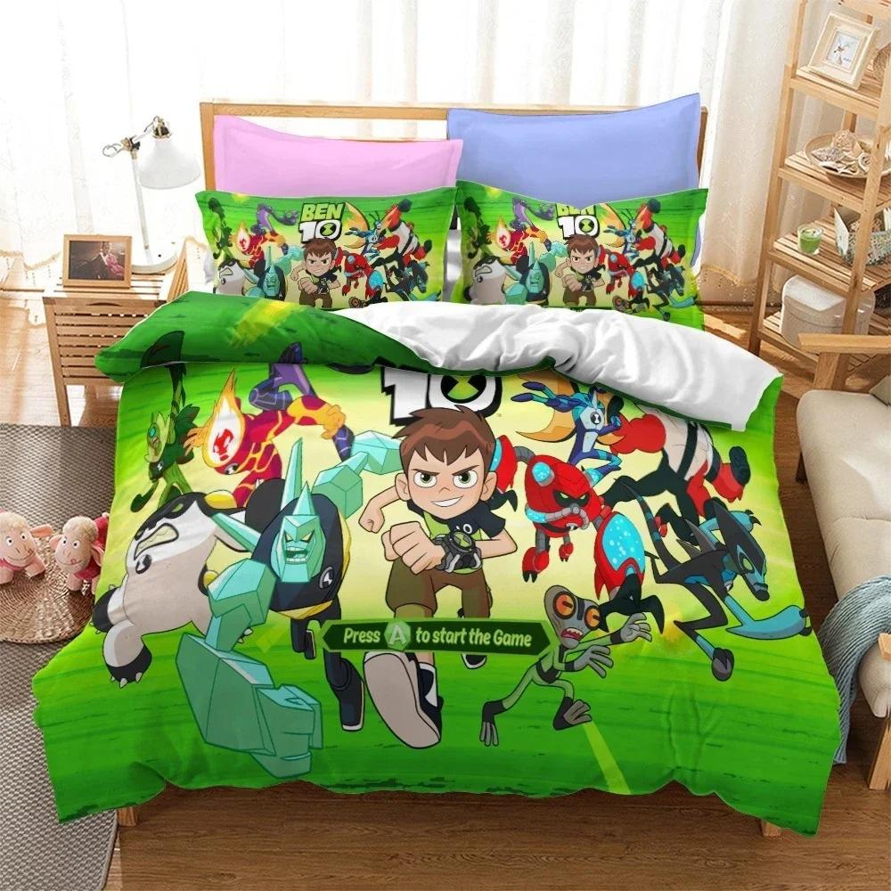 3D Print Ben Alien Bedding Set Force 10 Teenage Hacker Boys Girls Twin Queen Size Duvet Cover Set Pillowcase Bed Kids Adult