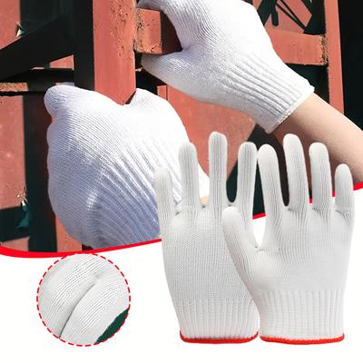 1/2 páry odolných pracovních rukavic, unisex nylonové pletené pracovní rukavice pro ženy a muže, bezpečnostní ochranné rukavice pro opakované použití
