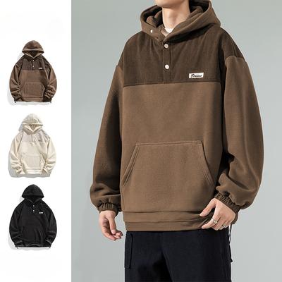 Felpa con cappuccio da uomo Nuova T-shirt da uomo autunnale alla moda di marca Ins casual a maniche lunghe Abbigliamento superiore ampio e versatile per uomo