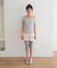 NAATS Stripe Boat Neck T-Shirt, Melange Gray