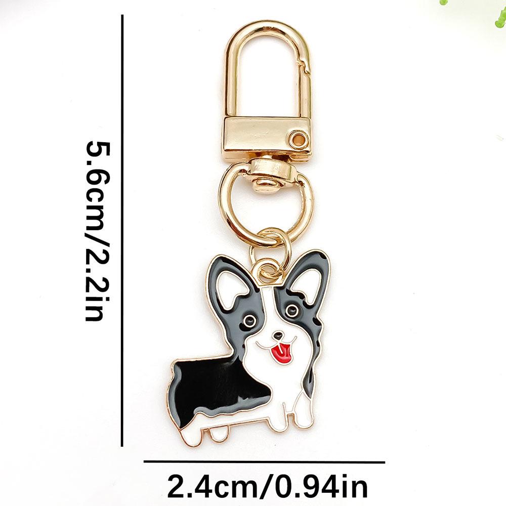 Cartoon Drip Oil Dog Keyring: Schnauzer, Corgi, Pekingese Zinc Alloy Pendant