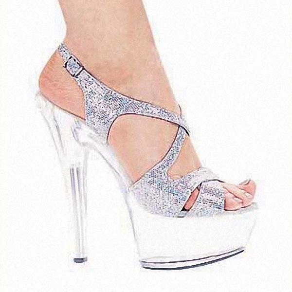 

2025 17cm circle diamond lady high heels shoes glitter greet versatile lady sandals 46 розовый