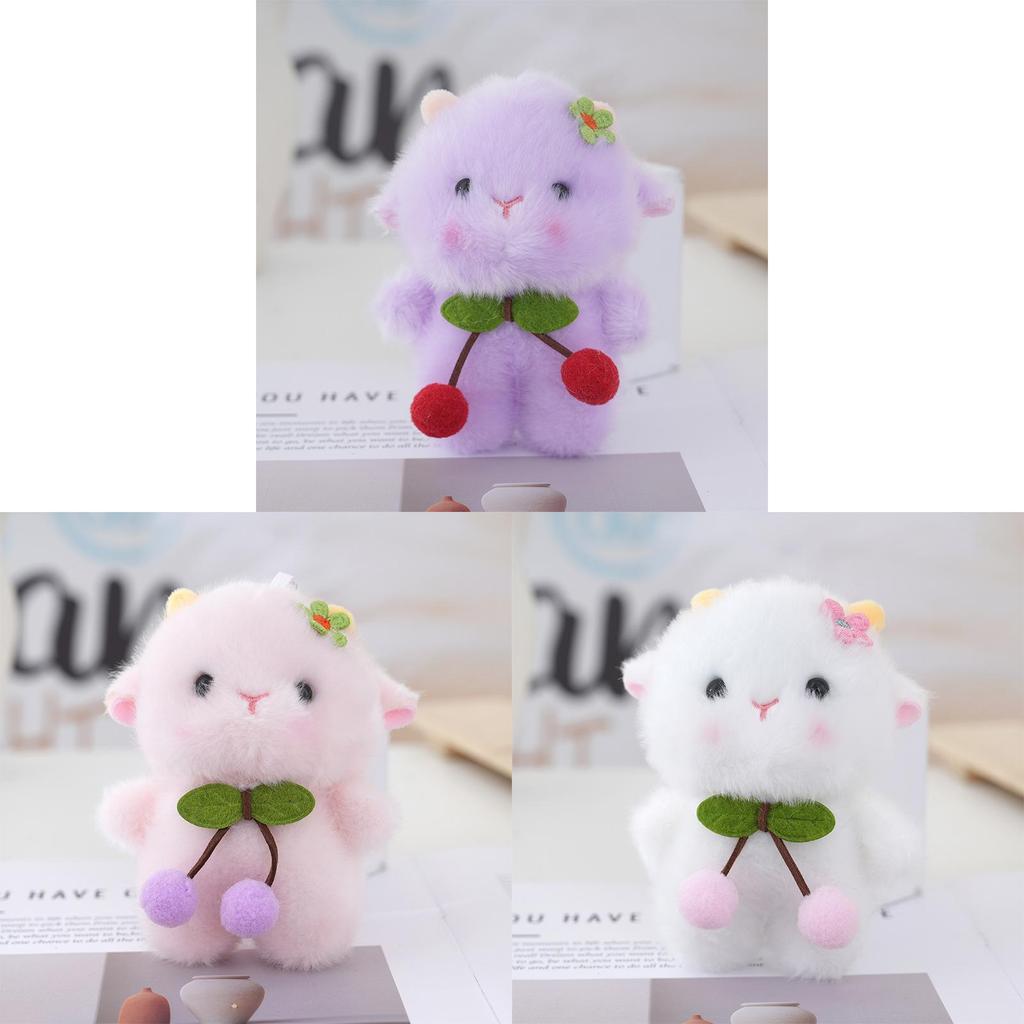 Cherry Sheep Plush Keychain With Soft Pp Cotton Filling For Gifts And Collectors