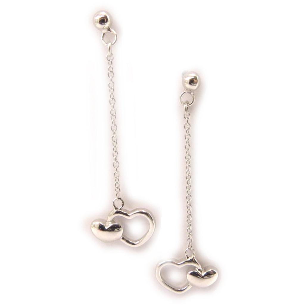 Les Trésors De Lily [L1268] - Silver 'Love' Silver Earrings (rhodium-plated) - 35x10 Mm