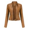 Stand-up Collar Leather Jacket Women's New Leather Jacket Women's Jacket Slim Thin Small Coat Women's Motorcycle Clothes
