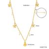 18K Gold PVD Stainless Steel Ocean Charm Necklace Set Shell Starfish Pearl Snake Layered Waterproof Jewelry for Women