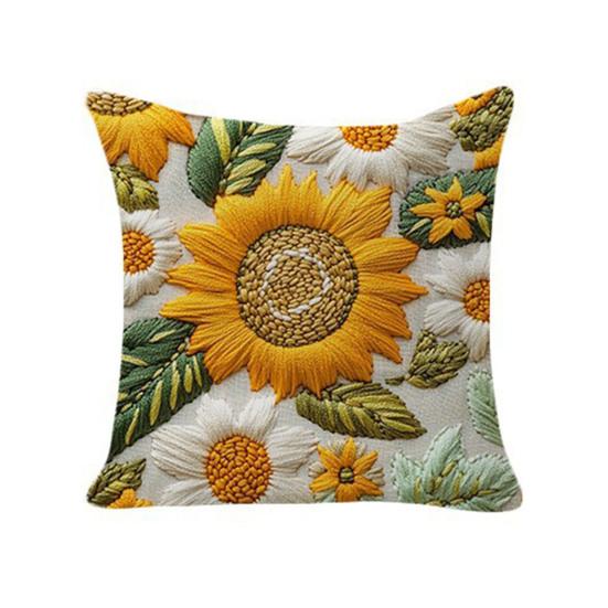Sunflower Throw Pillow Cover Summer Flowers Cushion Cover Decorative Farmhouse Cushion Case for Home Living Room Couch Bedroom Decor