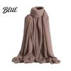 Women Scarf Shawl Winter Outdoor Bright Thin Soft Fabric Solid Color Breathable Versatile Accessory Elegant