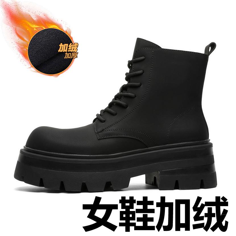 Martin Boots Herren Dicksohlige Erhöhende High-Top Lederschuhe 2025 Neue Lederstiefel Mid-Top Derby Stiefel 7431-J