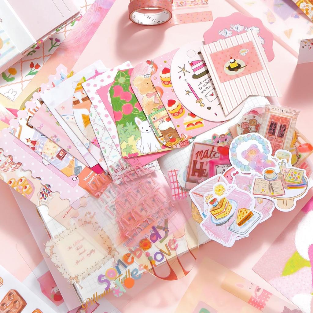 Xin Mo Nuan Ji Hand Account Book Gift Set: Leisure Cultural & Creative Student Stationery with Stickers & Tape