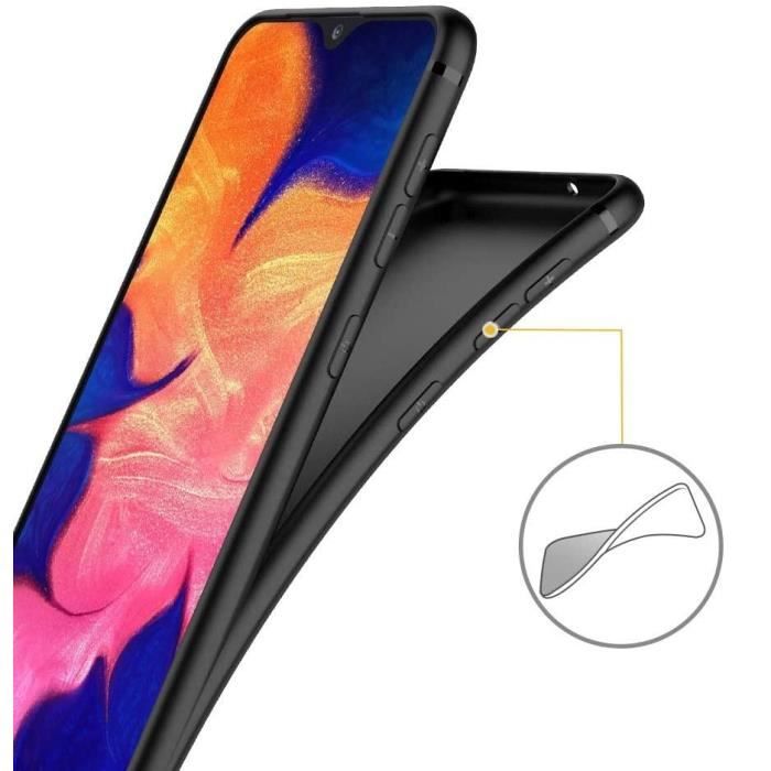 Tempered Glass for Samsung A10 and Soft Black Protective Case with Toproduits® Stylus