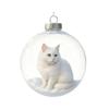 Cute Cat Christmas Ball Ornament 3D Animal Clear Plastic Ball Xmas Tree Ornaments