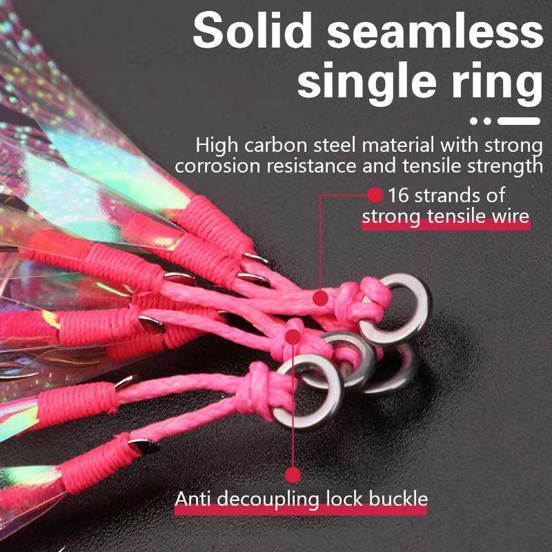 Cast Jig Assist Hook High Carbon Steel Angle Barbed Thread Feather Lure Fishing Tackle Slow Jigging Sea Pesca Fishhook