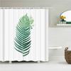 Waterproof Fabric Shower Curtain Printing Fresh Green Plant Leaves Bathroom Curtains Polyester Decoration Bath Screen with Hooks