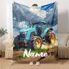 Custom Name Truck Theme Printed Blanket - Perfect for Couch, Bed, Travel & Outdoor Use | Machine Washable, Cozy & Durable.