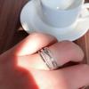 925 Sterling Silver Simple Splicing Rings New Fashion Sparkling Zircon Fine Jewelry Elegant Wedding Party Accessories For Women