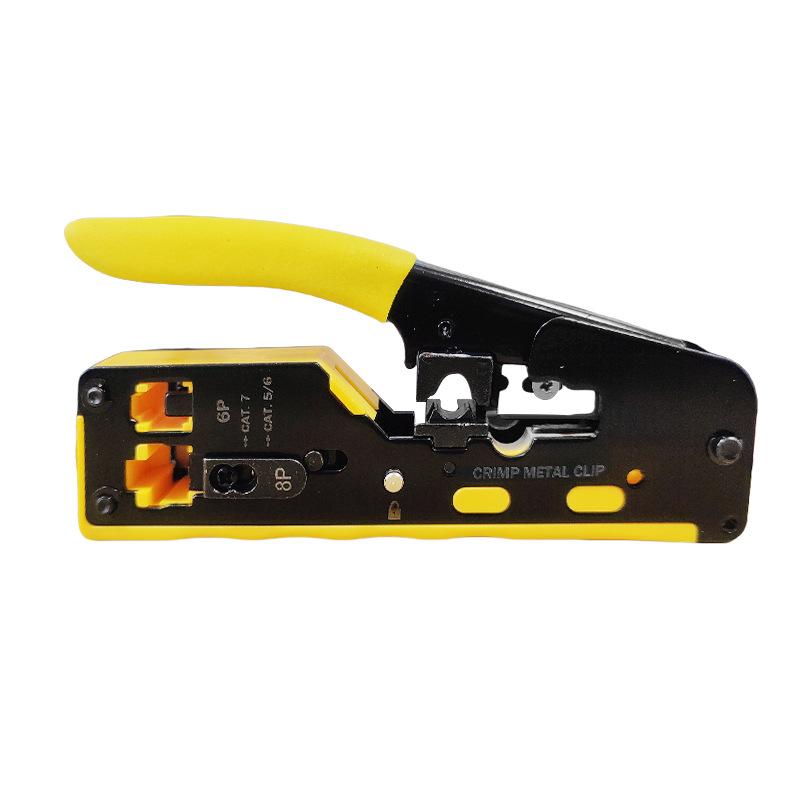 

Crimp Tool All-in-one Wire Tool RJ45 Crimp Plier Pass Through Crimper Stripper Cutter for Cat7 Cat6 Cat5e 8P8C Modular Connector