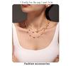Qiong Yao Handmade Double Layer Stainless Steel Necklace with Colored Natural Stones for Women - Sweet, Light Luxury Feel