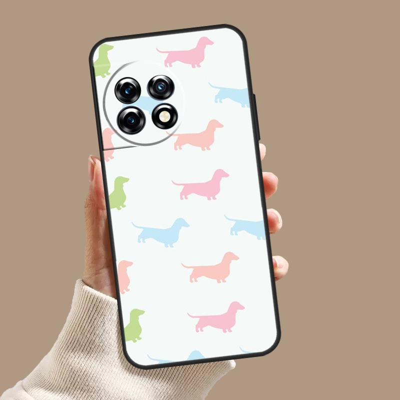 Cartoon Dachshund Sausage Dog Case For OnePlus 11 12 9 10 Pro 10R 12R 8T 10T OnePlus Nord N30 N20 N10 CE 3 2 Lite Cover