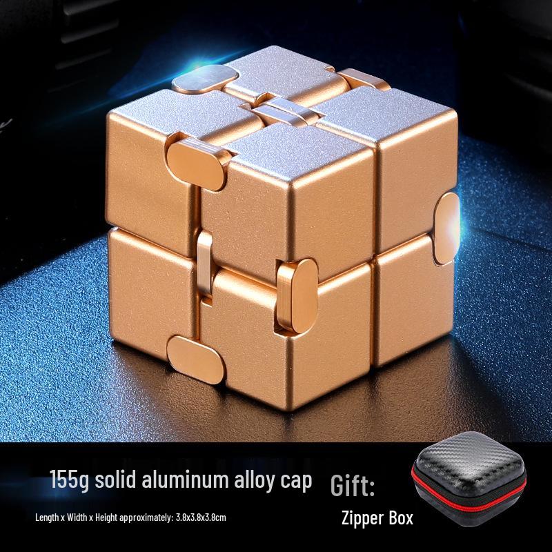 Cube Infini en Alliage Métallique Jouet Décompression Doigt pour Adultes