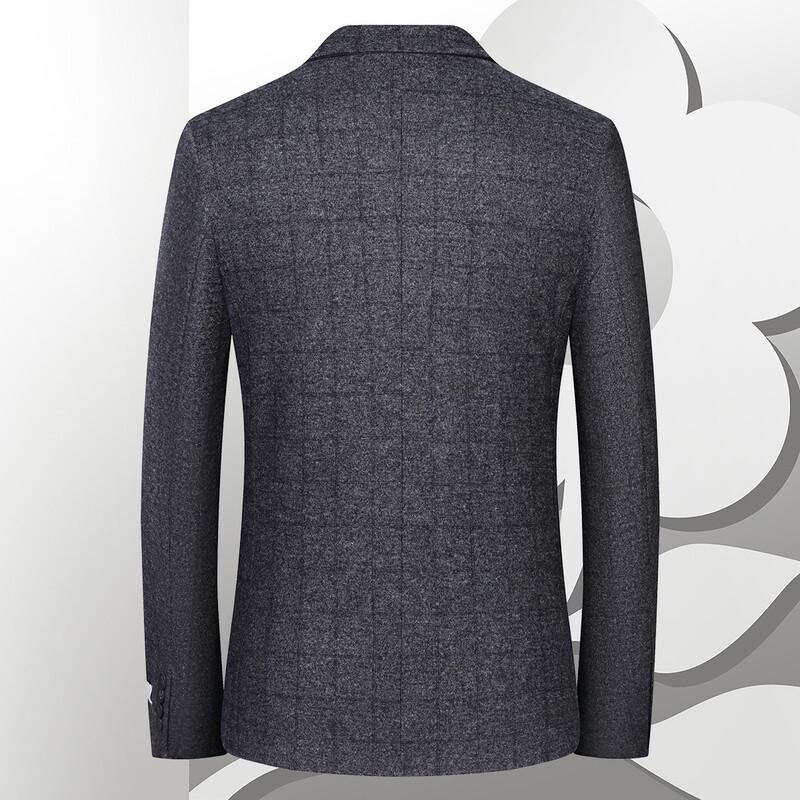 MONTAGUT Men's Silk Blend Brushed Plaid Suit Jacket