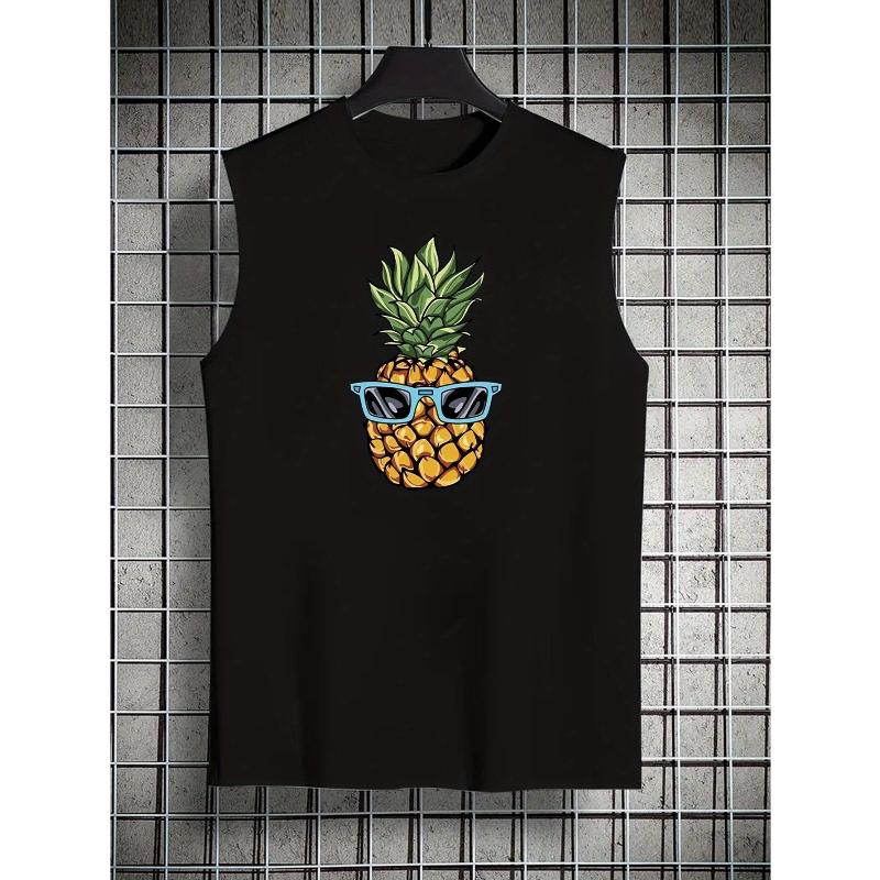 Solid Color Men's Polyester Sleeveless Tank Top, Quick-Dry Breathable & Lightweight, Ideal for Summer Outdoor Trips