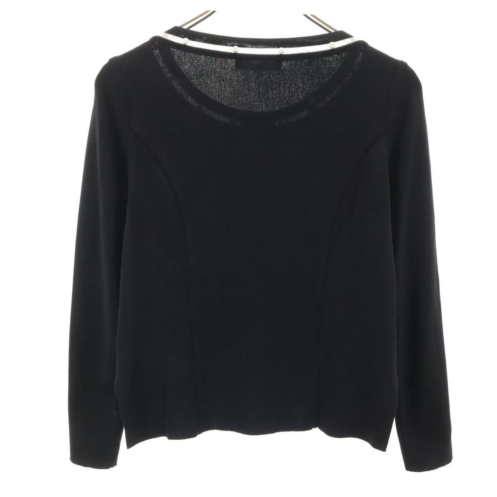 Rene Made In Japan Long Sleeve Zip Up Knit Cardigan 38 Black Women Used