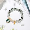 Natürliches grünes Gespenst-Kristallarmband, niedliches Kaninchen-Zirkon-Charm-Armband für Frauen, Schmuckgeschenk, einfaches Trend-Mondarmband