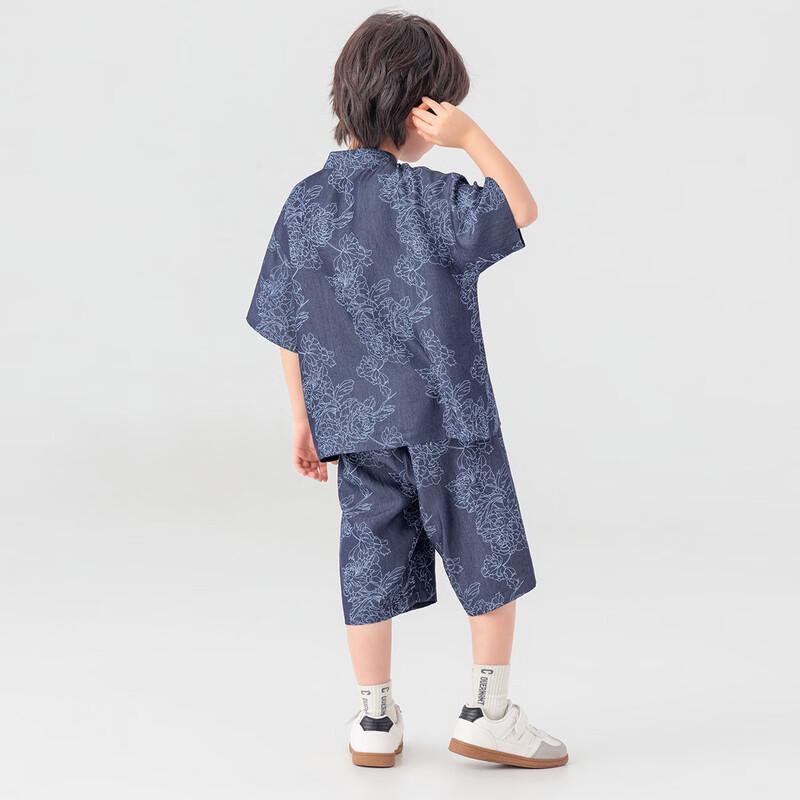 Boys' New Chinese Style Short Sleeve Tang Suit Set