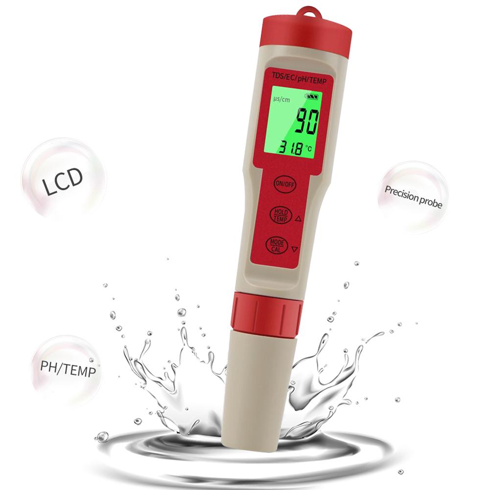 PEZ9908 Portable Handheld Water Quality Tester 4 In 1 PH Total Dissolved Solids EC Temperature Detector Multi