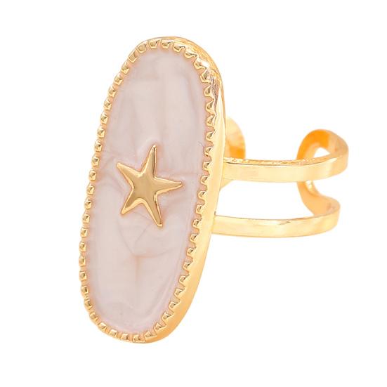

Finger Ring Oval Design Adjustable Opening Enamel Process Women Ring Multi-Symbol Design Hearts Stars Moons Pattern Finger B