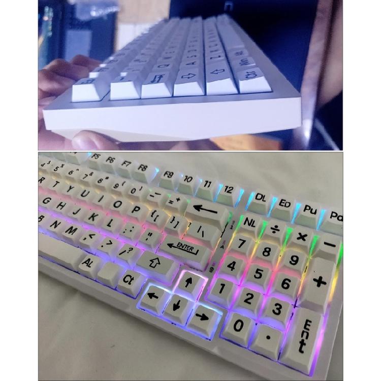 Original Height Black and White Keycaps Set 125PCS for Mechanical Keyboards Extended Comfortable Typing Experience