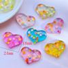10Pcs New Cute Mini Resin Shining Heart Flat Back Cabochon Scrapbook Kawaii DIY Embellishments Accessories