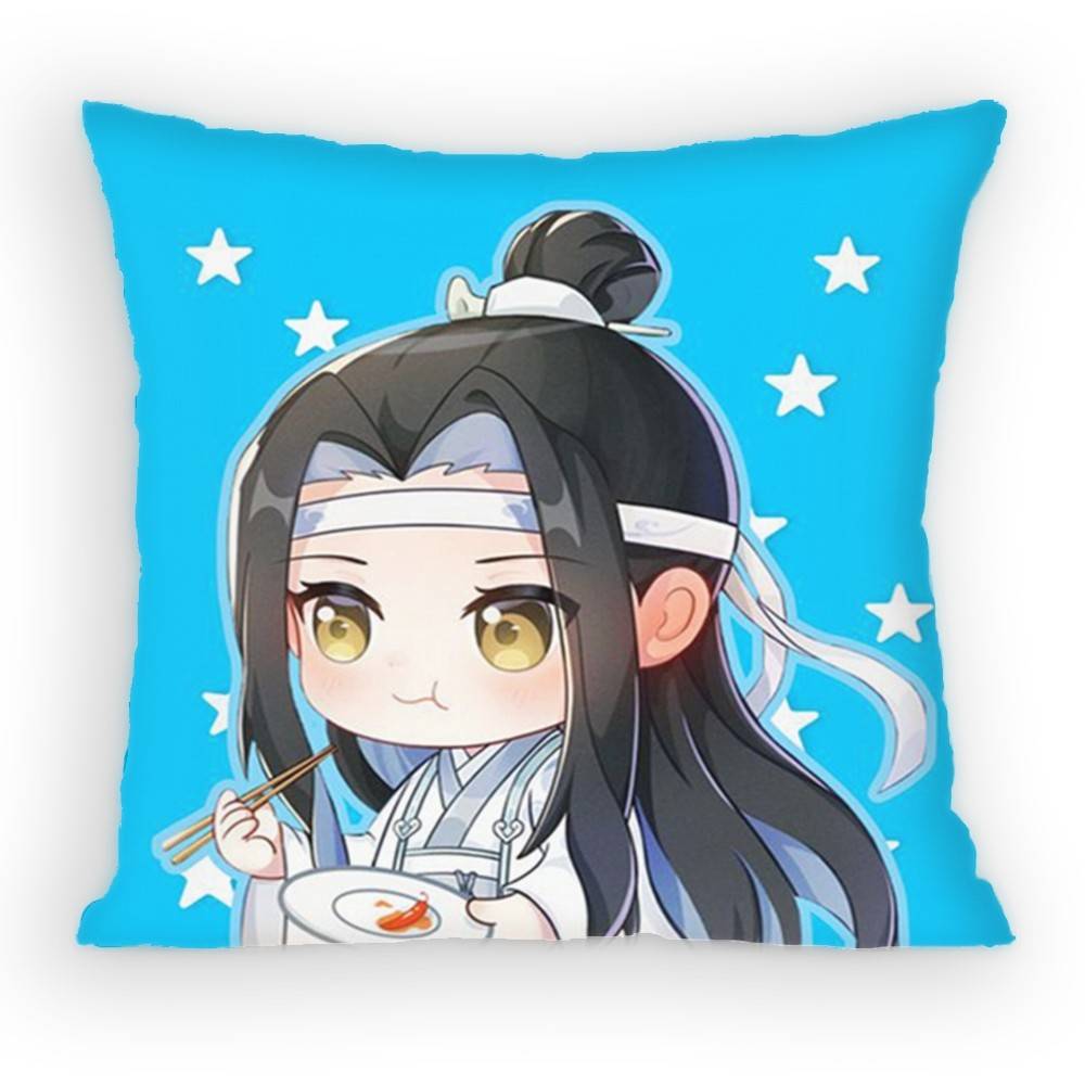 Grandmaster of DDemonic CCultivation PillowCase Antidustmite Pillowcase Invisible Zipper Silky Short Plush Sofa Cushion Cover