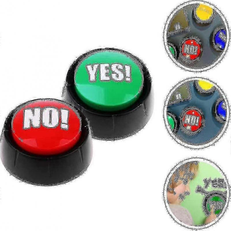 2pcs Yes Button And No Button With Sound Talking Buttons Office Home Learning Buzzers - JA