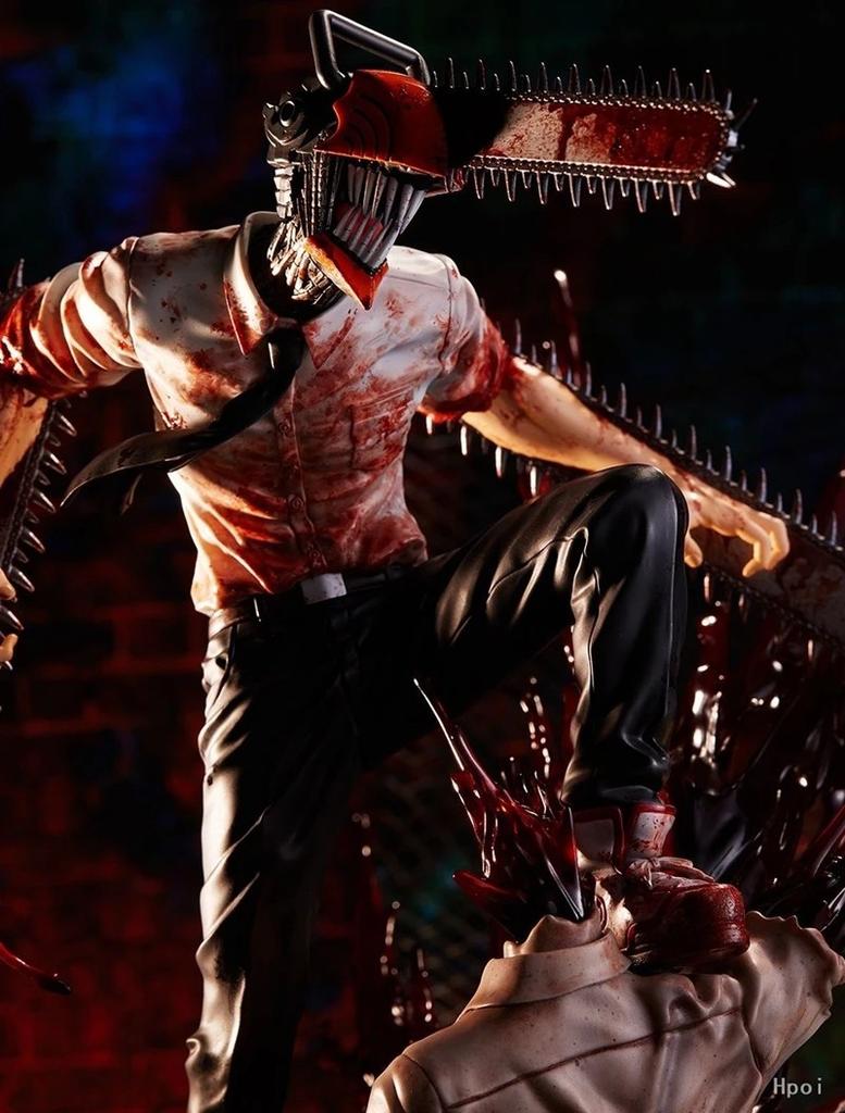 Anime Figur Chainsaw Man Denji Pochita Passend Stehende Position Kampfmodell Spielzeug PVC Verpackt Großes Geschenk Skulptur Ornamente 18CM