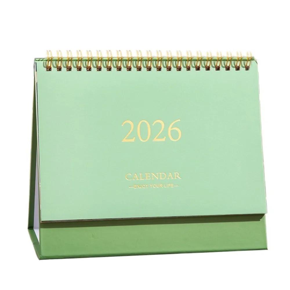 New Small Size Desk Calendar Thick Paper Mini Design Desk Planner Creative Style Coil Binding Daily Planning Supplies Study Use