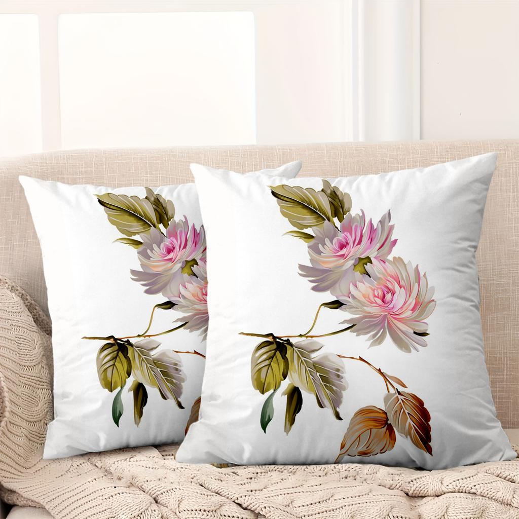 1 Pieces Vintage Watercolor Floral Throw Pillow Covers Pattern Cushion Cover Suitable For Sofa Bedroom Car Pillow Cover
