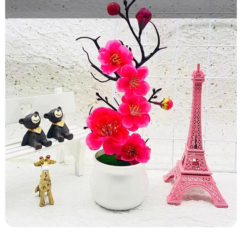 Artificial Plants Bonsai Small Tree Simulation Pot Plants Fake Flowers Table Potted Ornaments Home Decoration Hotel Garden Decor