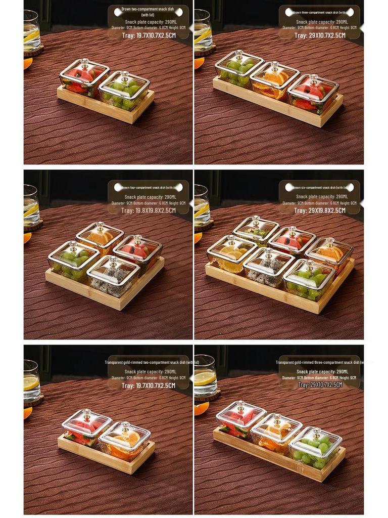 Acrylic Divided Fruit & Snack Plate Set for Restaurants