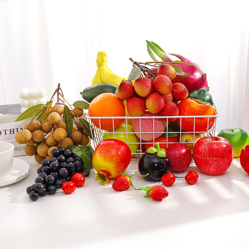 Modelli di Frutta e Verdura in Schiuma: Mele Finte Realistiche, Manghi, Arance, Banane per Decorazione e Oggetti di Scena Educativi.