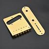 Vintage Carved Pattern Guitar Roller 6-Saddle Bridge and 3-Way Switch Control Plate Set for 6 String Electric Guitars