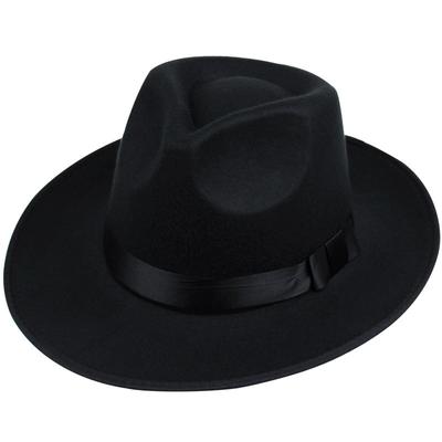 Men's and Women's Top Hats, Jazz Hats, Versatile British Big Edge Performance Woolen Autumn and Winter Fashion Hats, Xu Wenqiang Wide Brim