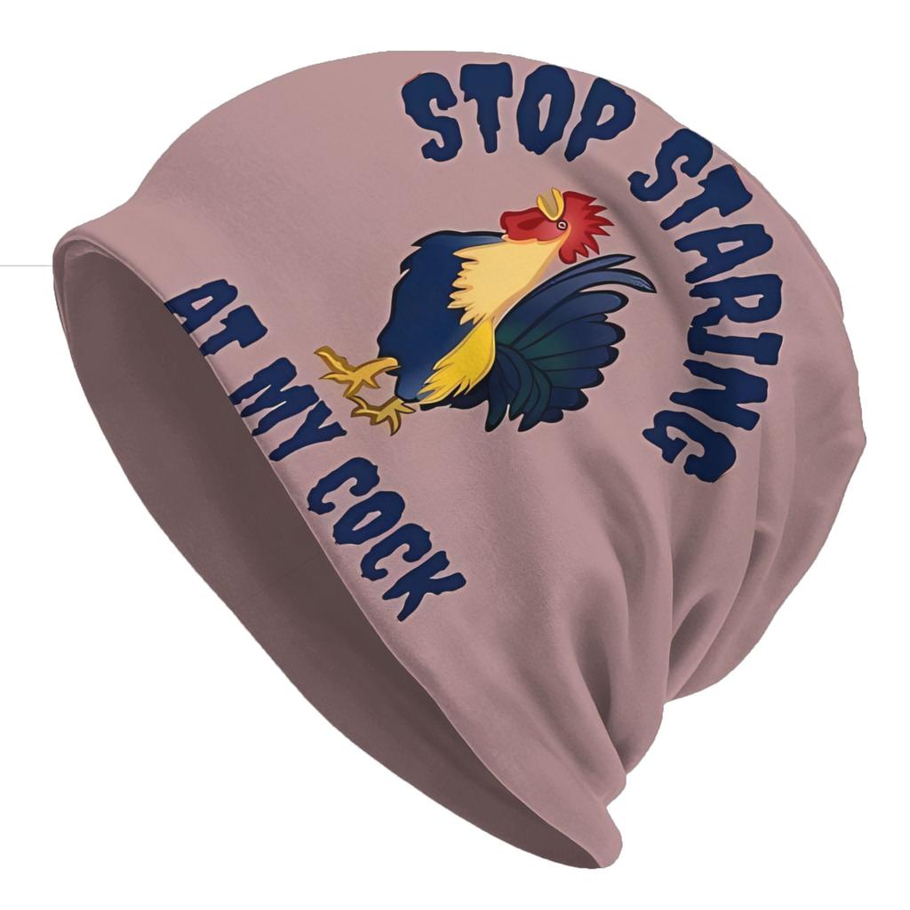 Bonnet Hats Stop Staring At My Cock Men Women's Thin Hat Rooster Autumn Spring Cap Design Skullies Beanies Caps