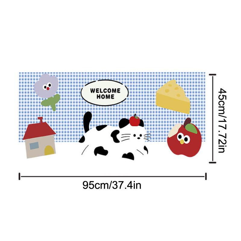 Cartoon Door Curtain Short Curtains Self-Adhesive Easy No-Drill Privacy Curtain For Bedrooms, Living Rooms, Bathrooms, Kitchen
