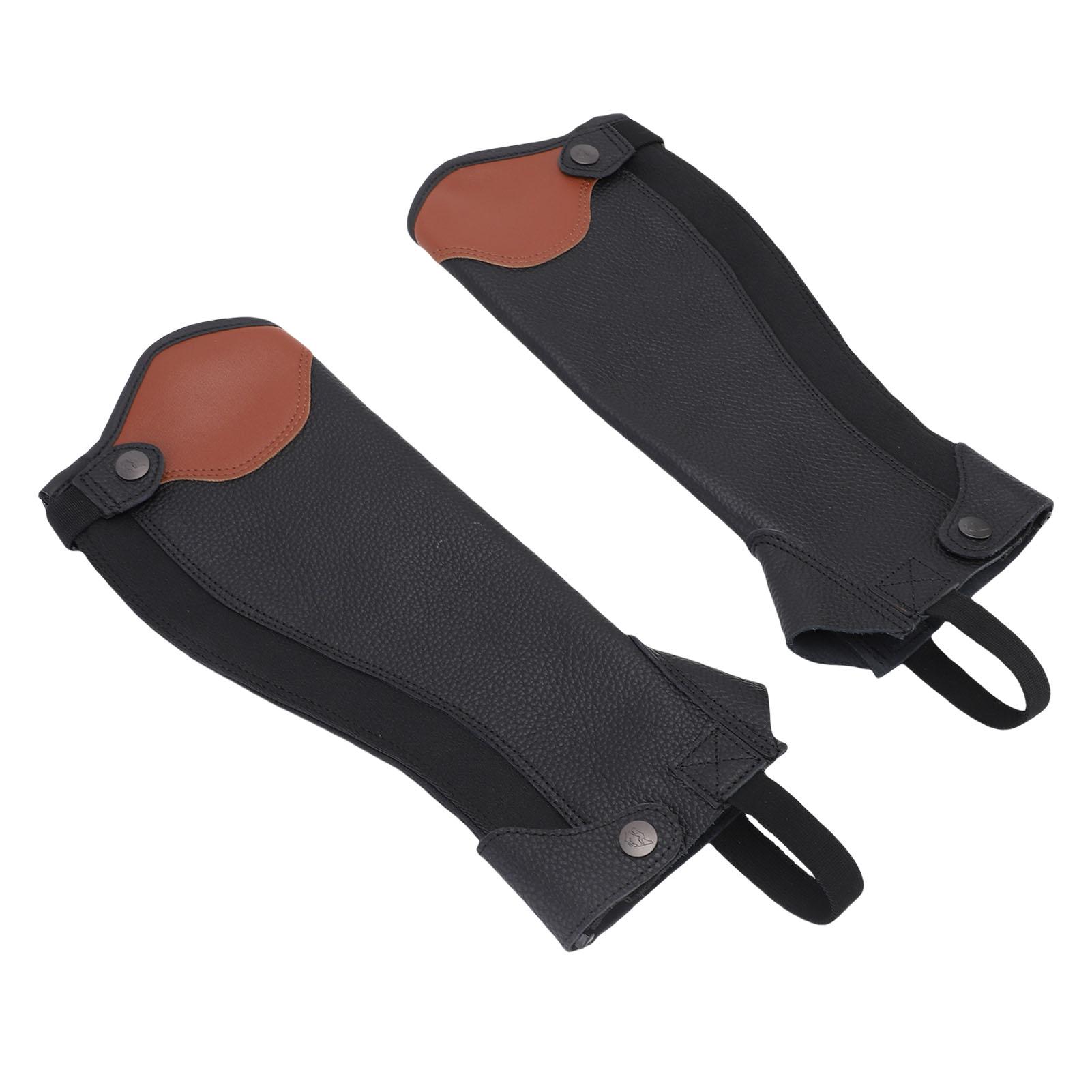 2 pièces Équitation Demi   Confortable Cuir de Vache à Cheval Demi   Fermeture Éclair pour Jeunes Unisexe