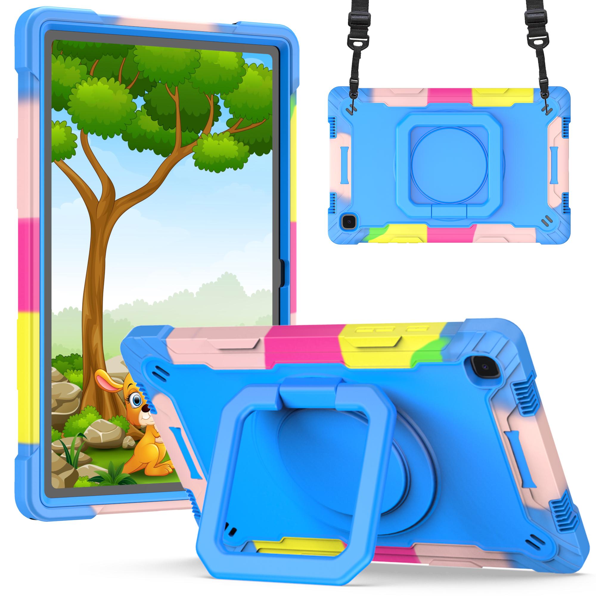Coque résistante aux chutes pour Samsung Tab A7 10,4 pouces (SM-T500/T505), Support rotatif à 360°, avec bandoulière réglable Tab A7 10.4inch 2022