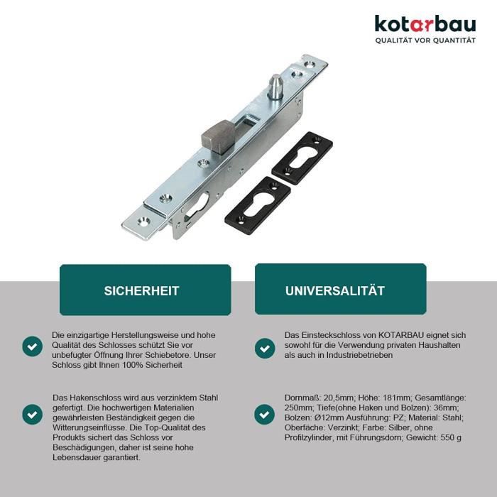 Mortise Lock - KOTARBAU - 181x250 Mm - Galvanized Steel - Corrosion Resistant - Security 5